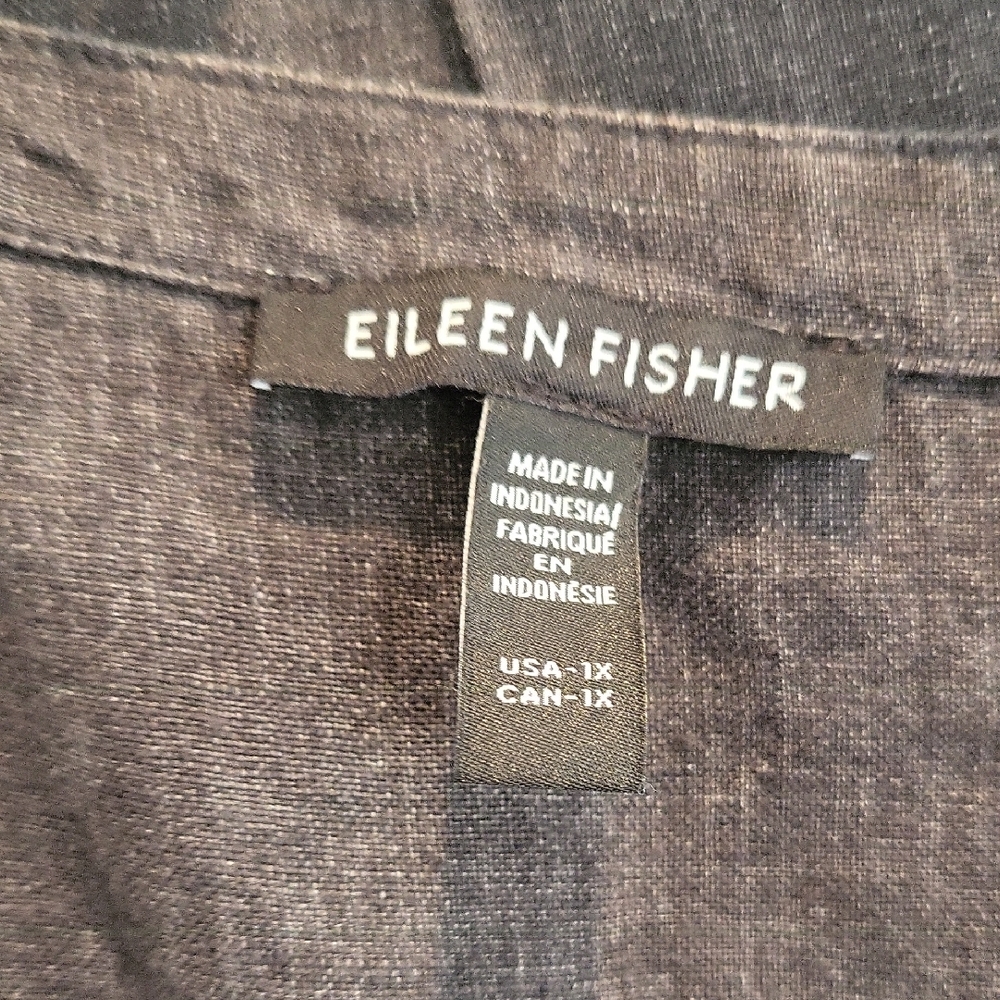 Eileen Fisher Charcoal Linen Vest and Pants Set - Picture 3 of 14